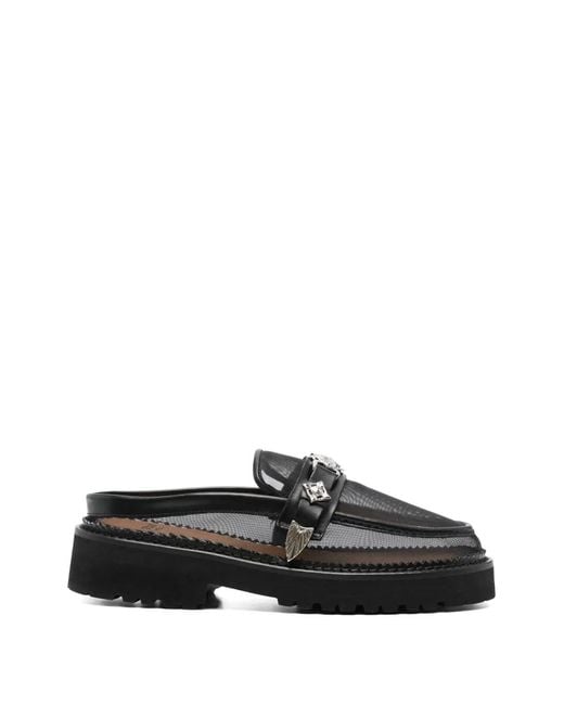 Toga Black Mules En Résille À Ornements