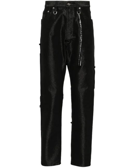 Mastermind Japan Black Puzzle Straight-Leg Jeans for men