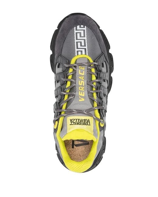 Versace Gray Trigreca Sneakers In Baroque Print Leather And Nylon for men