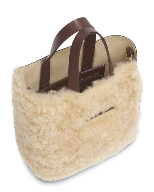Marni Natural Museo Soft Shearling Leather Tote Bag