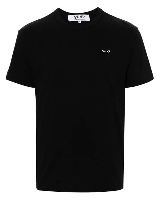 COMME DES GARÇONS PLAY Black T-Shirt With Application
