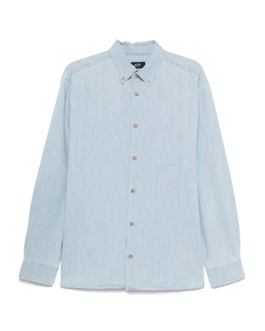 A.P.C. Blue Chemise Mathias for men