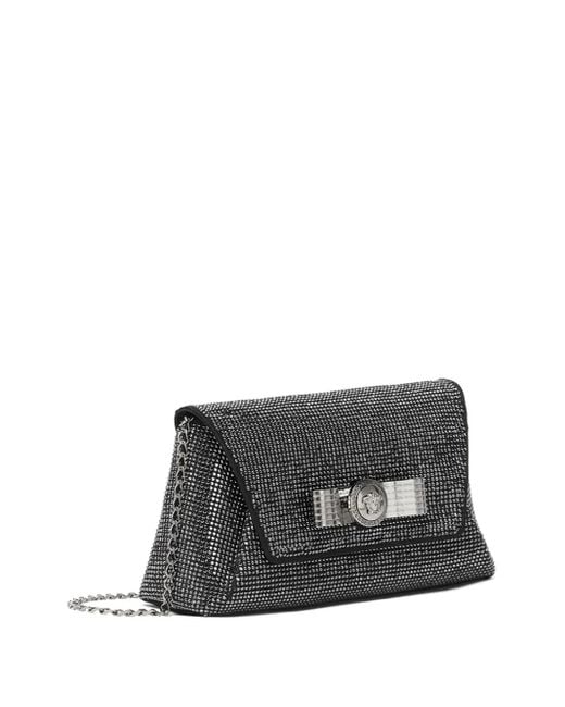 Versace Gianni Ribbon Clutch Met Kristallen in het Gray