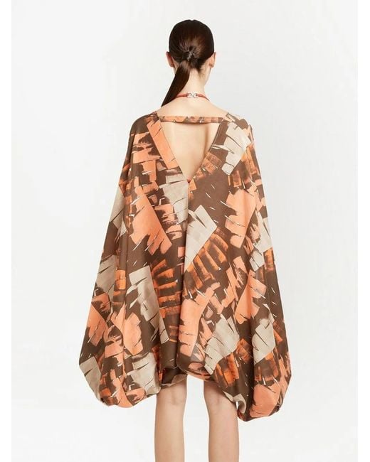 Ferragamo Orange Robe De Plage À Imprimé Palm