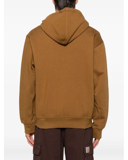 Carhartt Brown American Script Zip-Up Hoodie for men