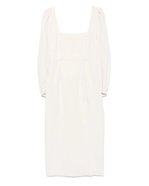 Racil White Square-Neck Midi Dress