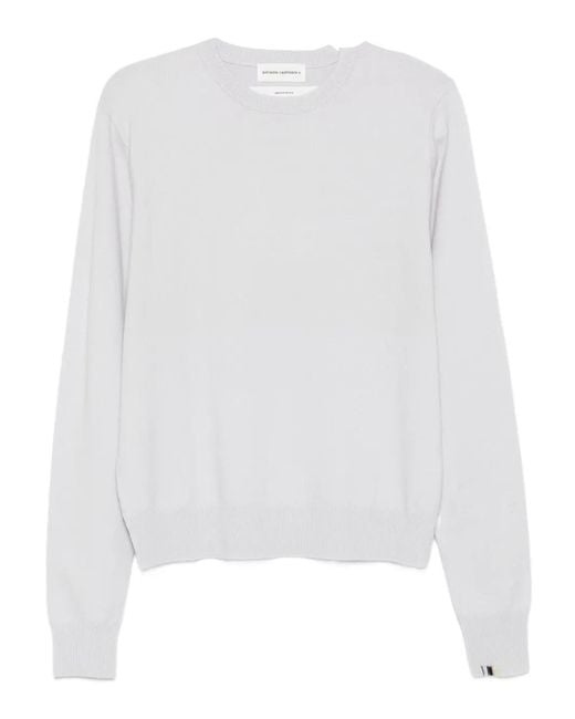 Extreme Cashmere White Crew-Neck Long-Sleeve Sweaters