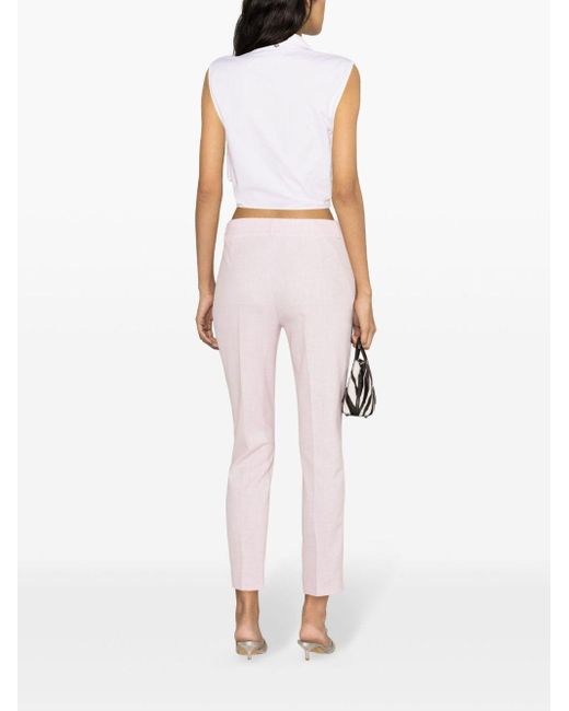 Pantalones tapered texturizados Liu Jo de color Pink
