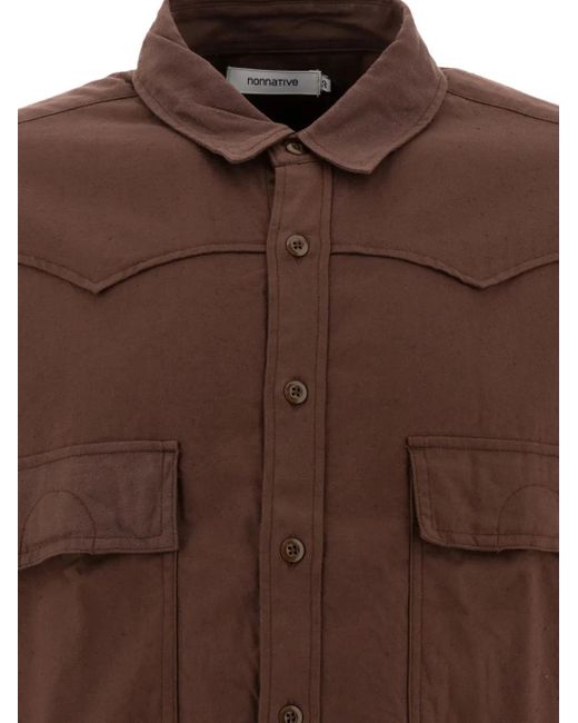 Nonnative Brown Double-Pocket Western Shirt for men