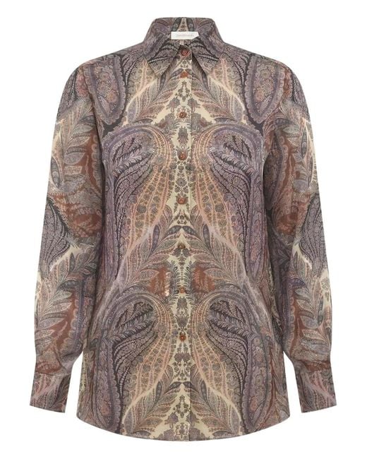 Zimmermann Brown Satin Shirt