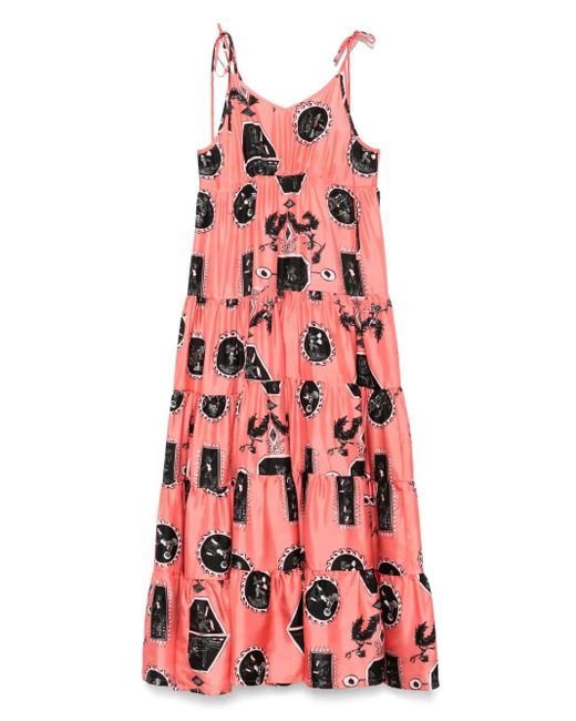Rianna + Nina Red Tependris Volant Sonia Maxi Dress
