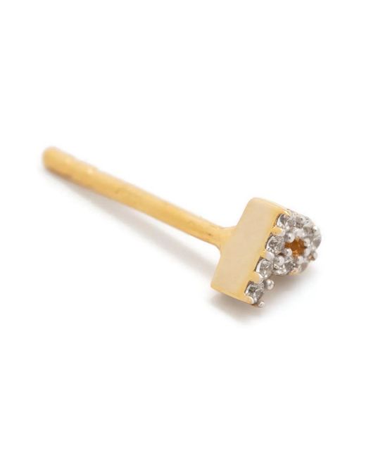 Missoma White Initial Single Stud Earring