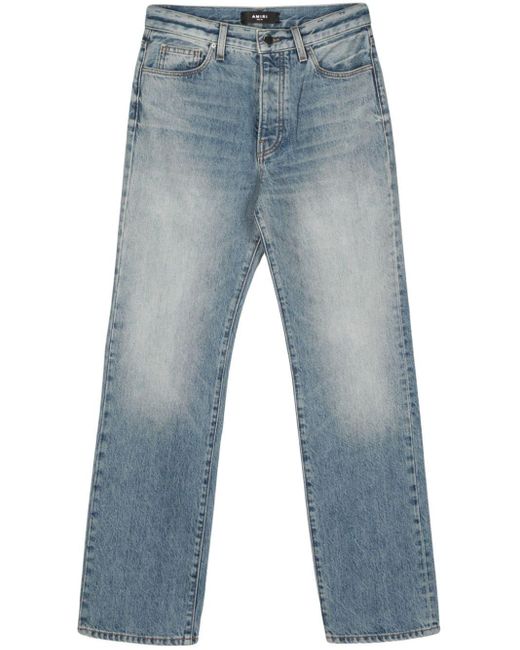 Amiri Blue Straight-Leg-Jeans mit hohem Bund