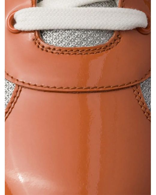 Prada Brown Two-Tone Leather And Fabric America S Cup Sneakers for men