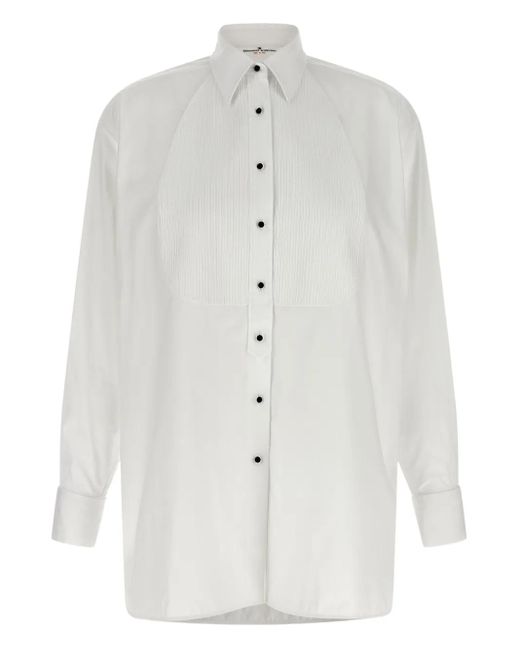 Chemise À Plastron Plissé Ermanno Scervino en coloris White