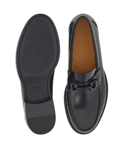 Ferragamo Black Leather Shoes for men