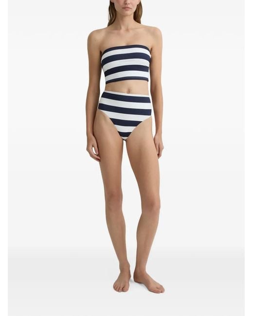 Bondi Born Blue Poppy Striped Bikini Bottoms