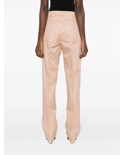 Sportmax Natural High-Waisted Straight-Leg Trousers