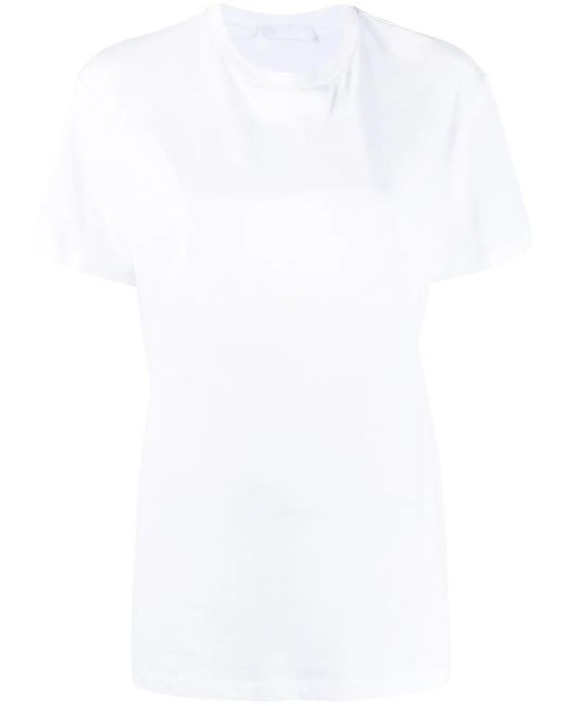 Wardrobe NYC White Round Neck Cotton T-Shirt