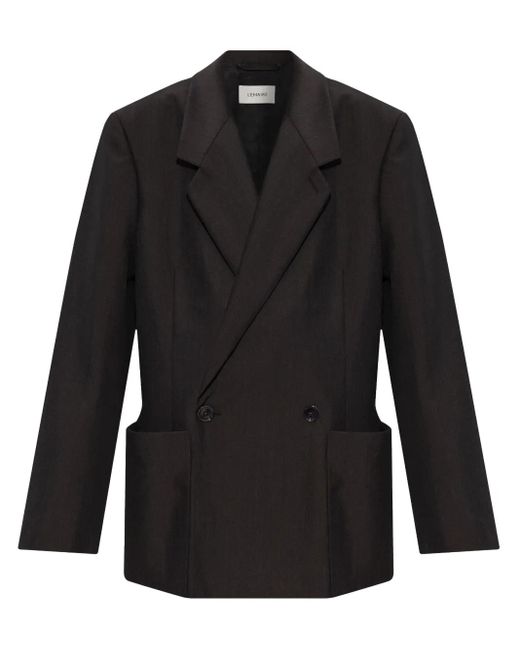 Lemaire Black Double-Breasted Blazer