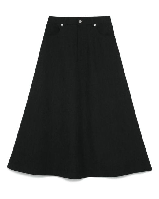 Nanushka Black Cintia Midi Skirt
