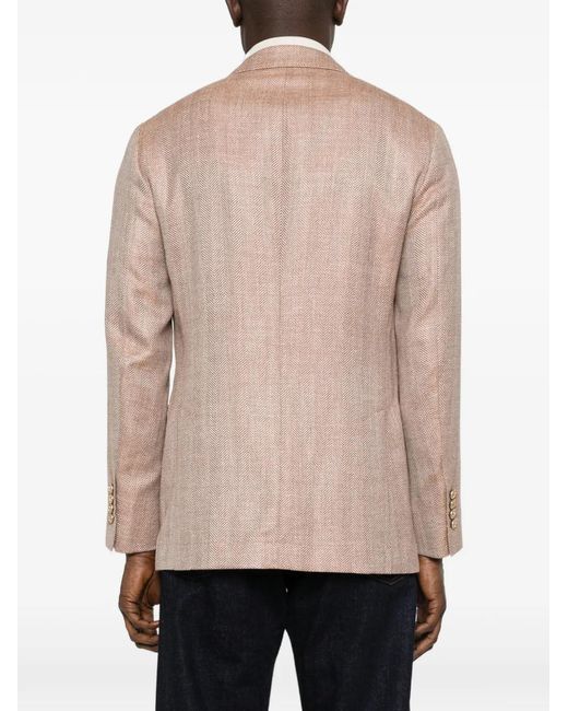 Chaqueta Con Doble Botonadura Brunello Cucinelli de hombre de color Pink