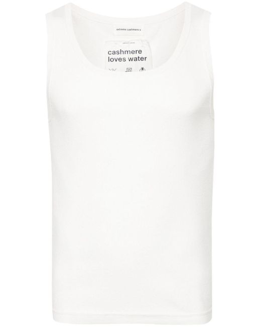Extreme Cashmere White No333 Fine-knit Tank Top