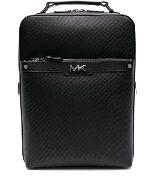 Zipped leather backpack di Michael Kors in Black da Uomo