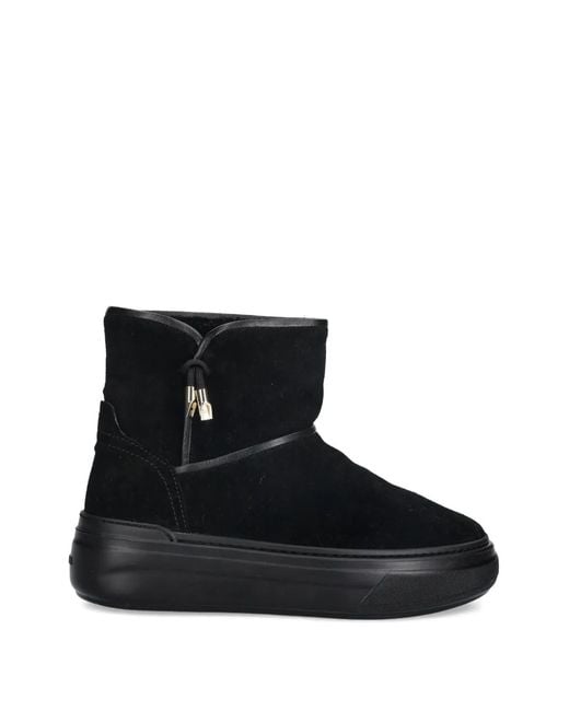 Furla Black Suede Heeled Boots