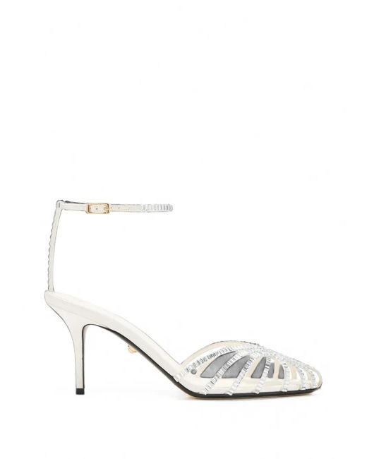 ALEVI White Penelope Xtal 95 Crystal-Embellished Sandals