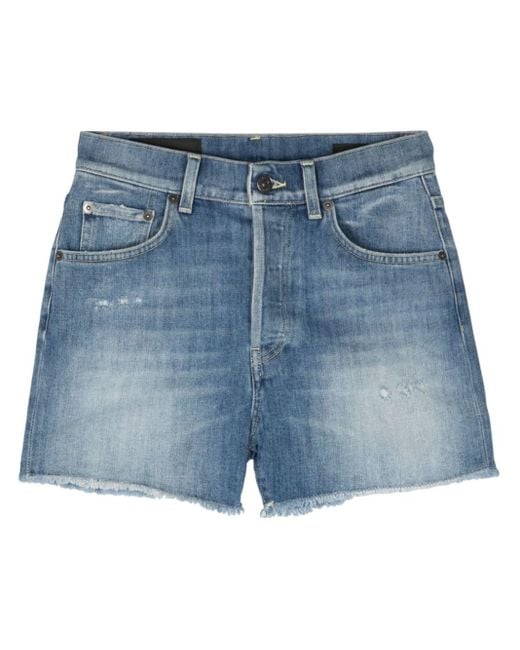 Dondup Blue Ausgefranste Stella Jeans-Shorts