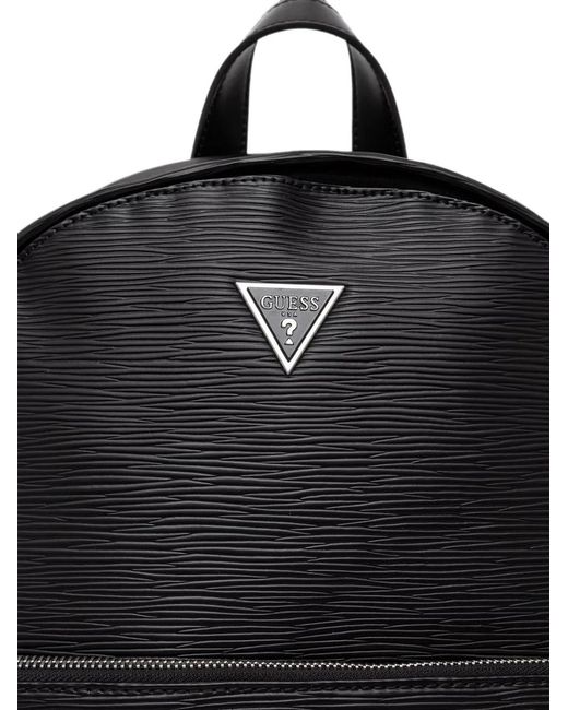 Guess Black Sac À Dos Milan Texturé À Plaque Logo for men