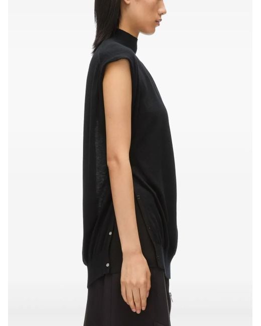 3.1 Phillip Lim Black T-Shirt mit Stehkragen