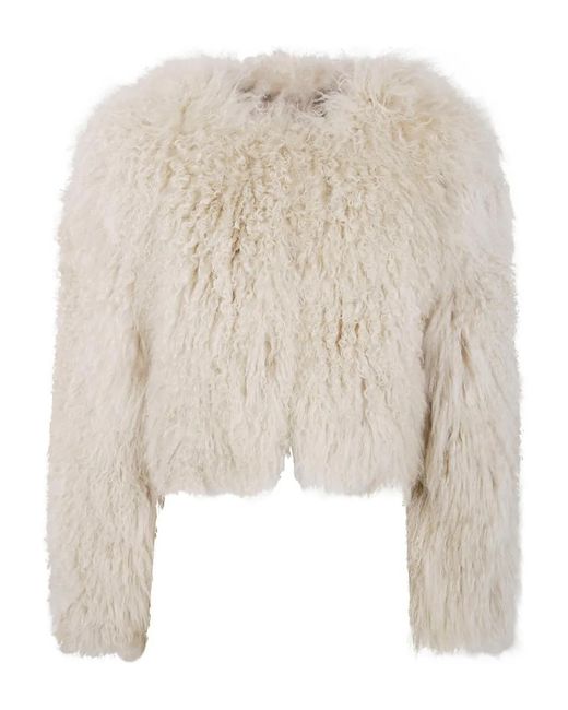 DR. HOPE Natural Curly-Pile Cropped Jacket