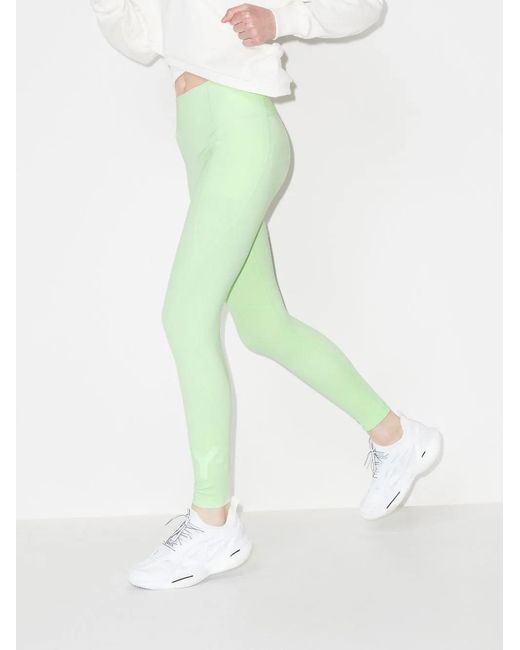 Y-3 Green Legging À Logo Imprimé