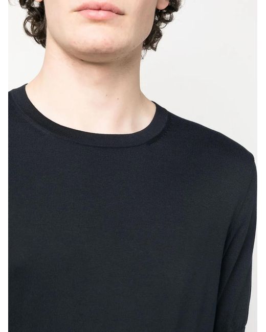 Fileria Black Short-Sleeved Cotton Jumper for men