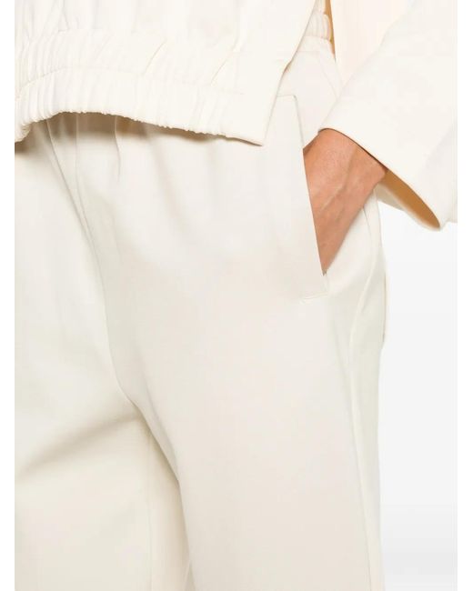 Psophia White Drawstring Elasticated-Waist Track Pants