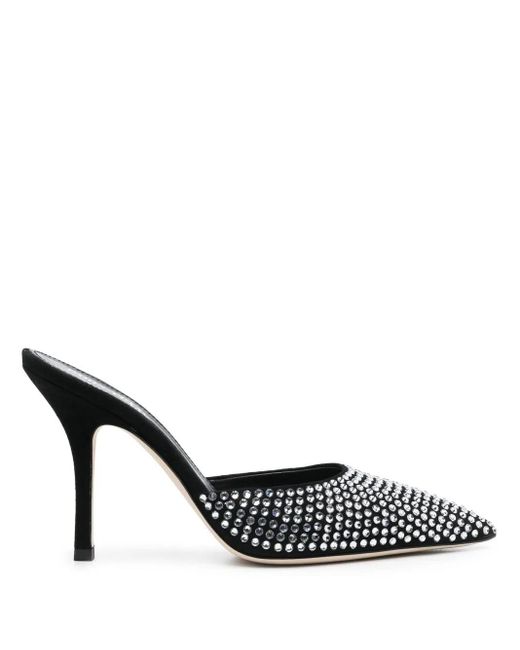 Paris Texas White 105mm Crystal-embellished Pointed Pumps