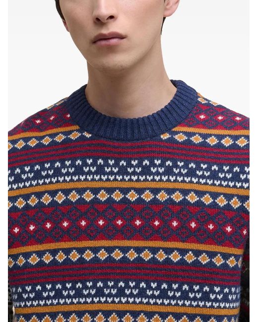 Barbour Blue Fairisle-Patterned Sweater for men
