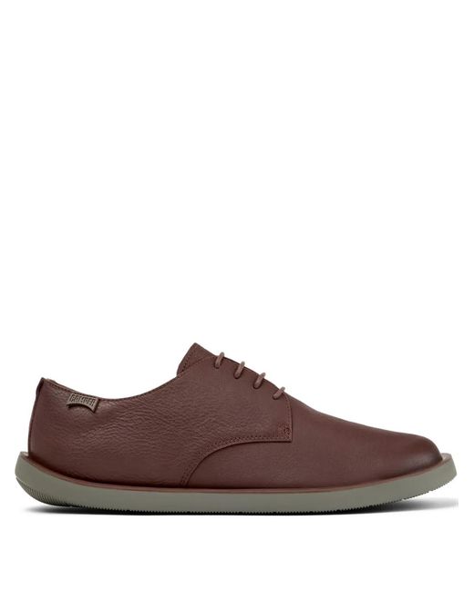 Camper Brown Wagon Leather Lace-Up Derby Shoes for men