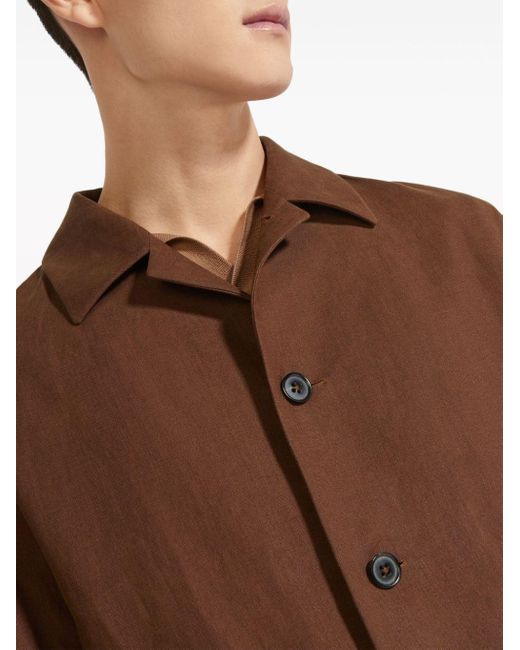 Giacca-camicia con colletto ampio di Zegna in Brown da Uomo