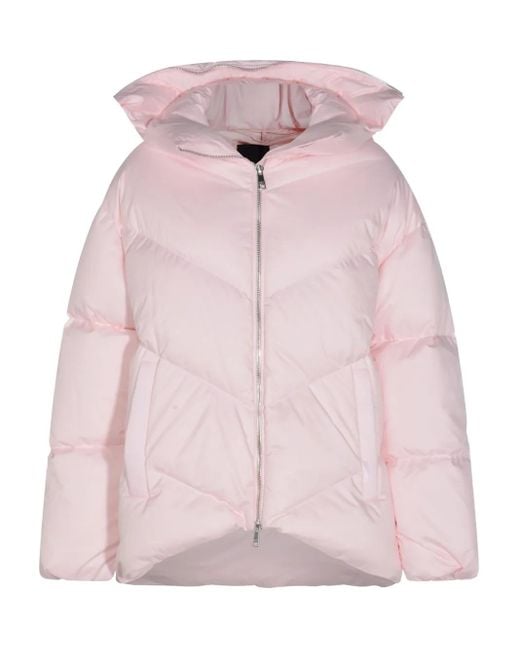 Add Pink Chevron-Quilted Puffer Jacket