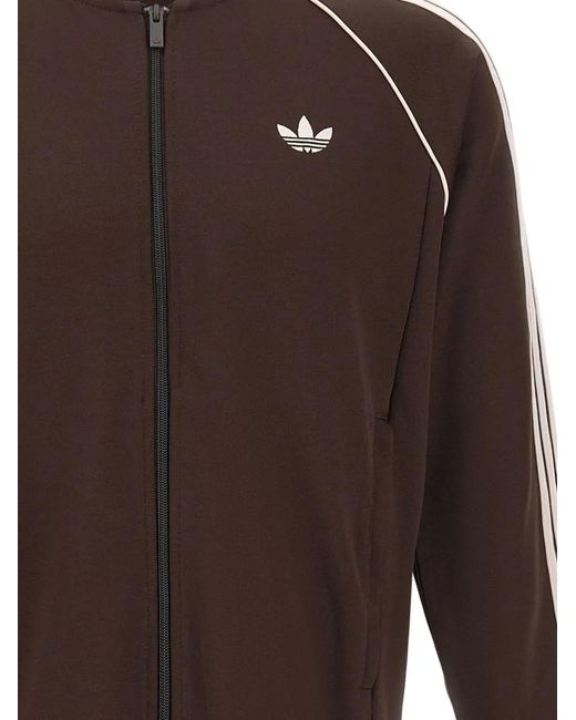 Adidas Brown Sweat À Bandes Contrastantes for men
