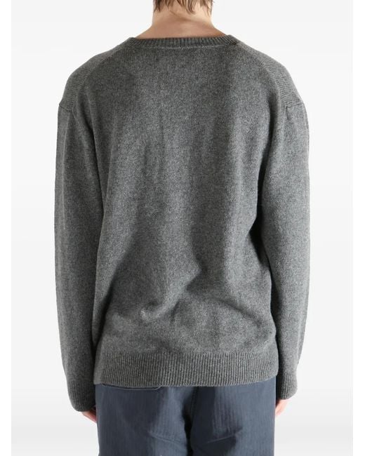 The Elder Statesman Gray V-Neck Sweater