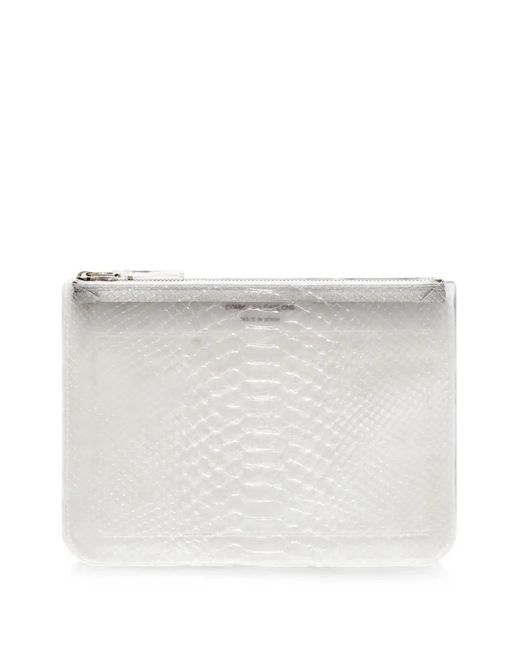Comme des Garçons White Snakeskin-Effect Wallet