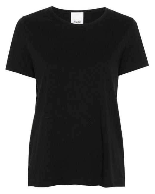 Allude Jersey-katoenen T-shirt in het Black
