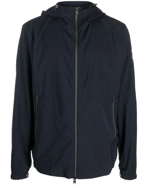 Woolrich Blue Zip-Up Wool Windbreaker for men