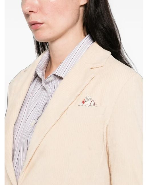 Circolo 1901 Natural Corduroy-Effect Single-Breasted Jacket