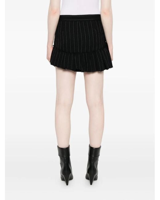 Isabel Marant Maddy ストライプ ラッフルスカート Black