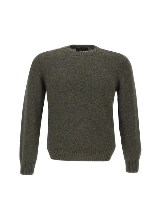 Gran Sasso Green Crew-Neck Virgin-Wool Sweater for men
